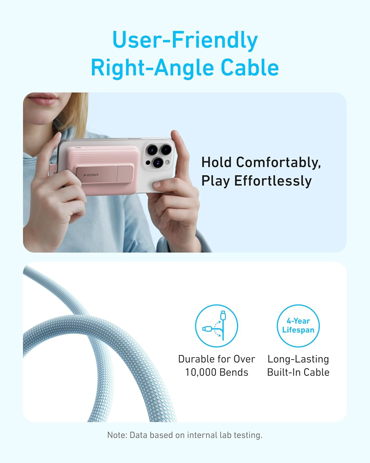 Anker Zolo Magnetic Power Bank, 10,000Mah Wireless Portable Charger with 30W Max Fast Charging, Battery Pack with Built-In USB-C Cable and Adjustable Stand, for Iphone 16/15 Series, Airpods, and More