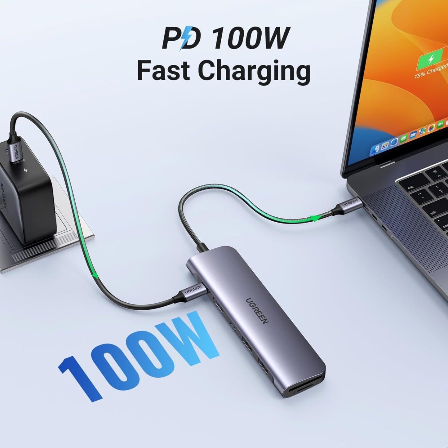 UGREEN Revodok 1071 – Hub USB-C 7 en 1 con HDMI 4K y PD 100W