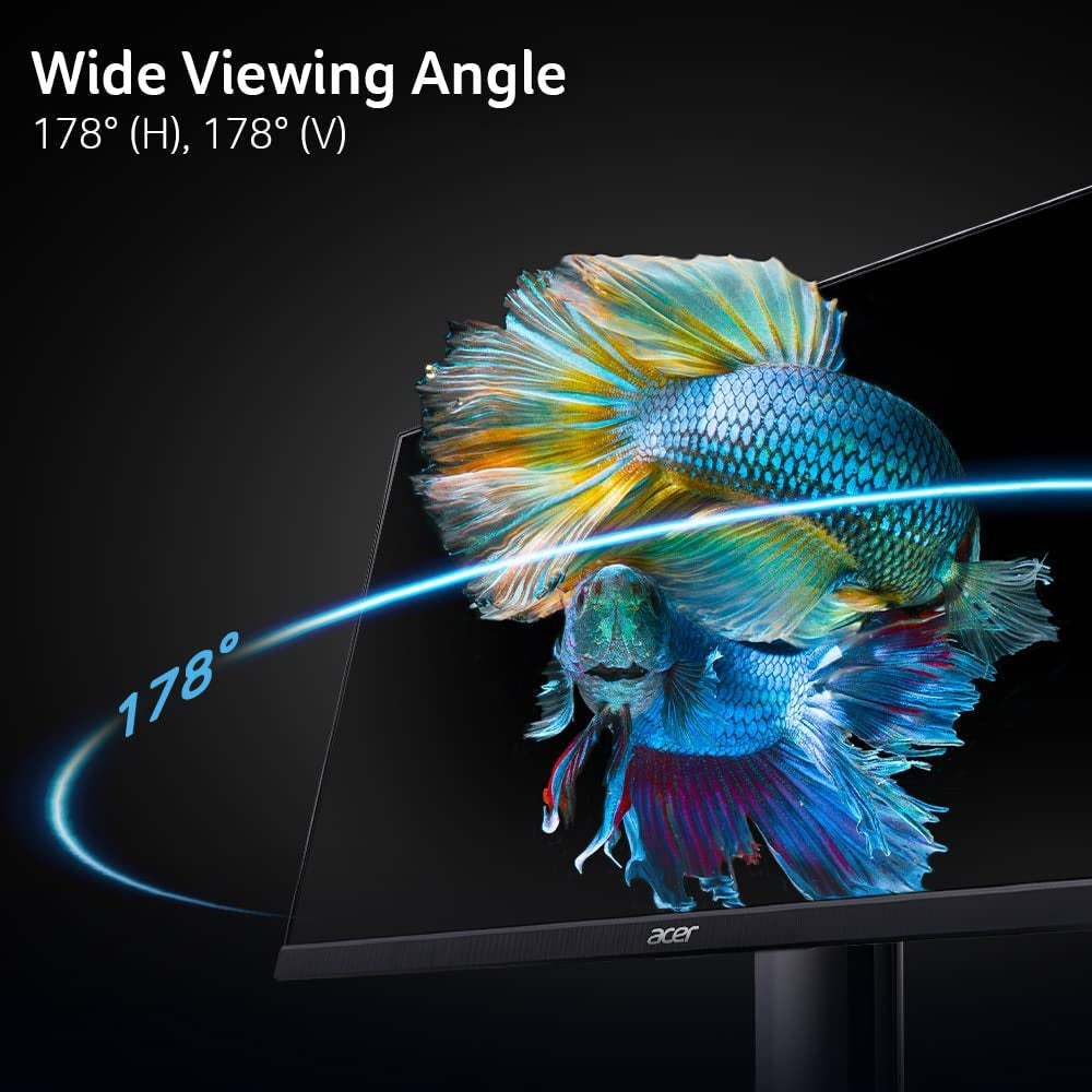 Acer KC242Y Hbi 23.8" Full HD (1920 X 1080) Zero-Frame Gaming Office Monitor | AMD Freesync Technology | 100Hz | 1Ms (VRB) | Low Blue Light | Tilt | HDMI & VGA Ports,Black