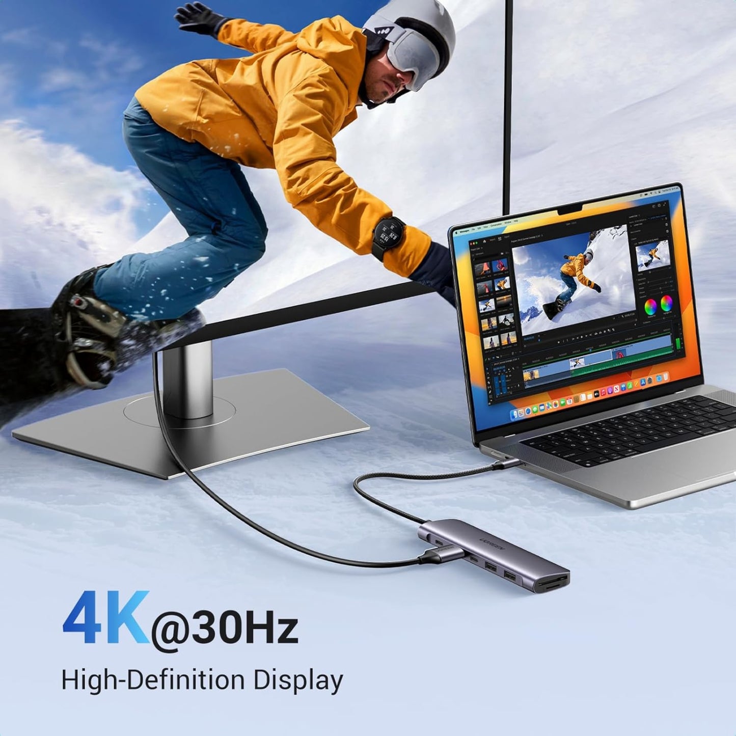 UGREEN Revodok 1071 – Hub USB-C 7 en 1 con HDMI 4K y PD 100W
