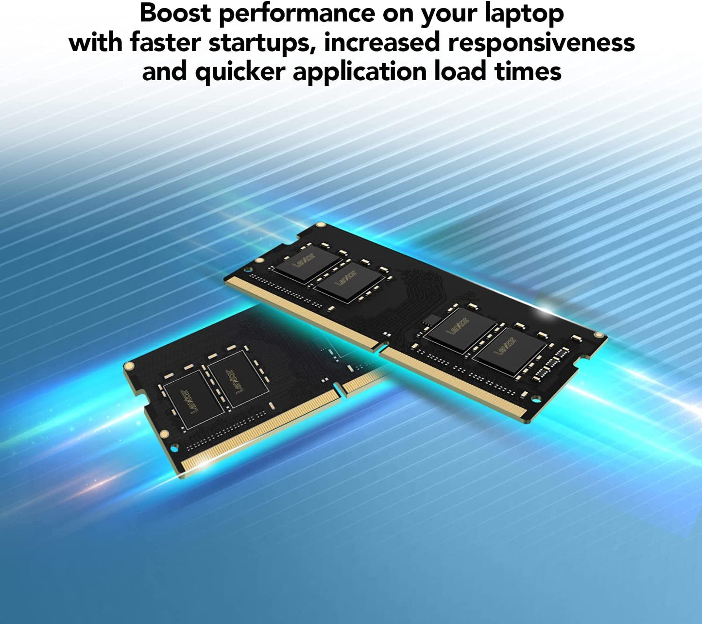 Lexar 32GB Single DDR4 SODIMM RAM 3200Mt/S CL22 260-Pin Laptop Memory, Black (LD4AS032G-B3200GSST)