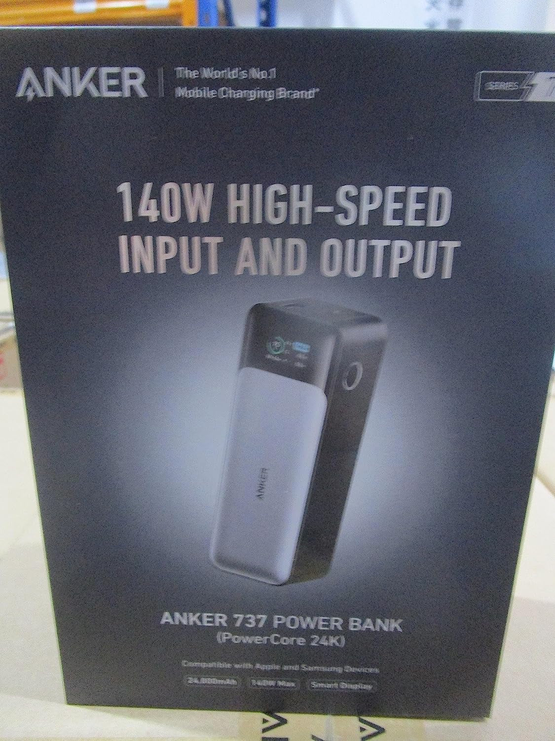 Anker 737 Power Bank, 24,000Mah 3-Port Laptop Portable Charger with 140W Output, Smart Digital Display, Compatible with Iphone 16/15/14/13 Series, Vision Pro, Samsung, Macbook, Dell, Airpods, and More