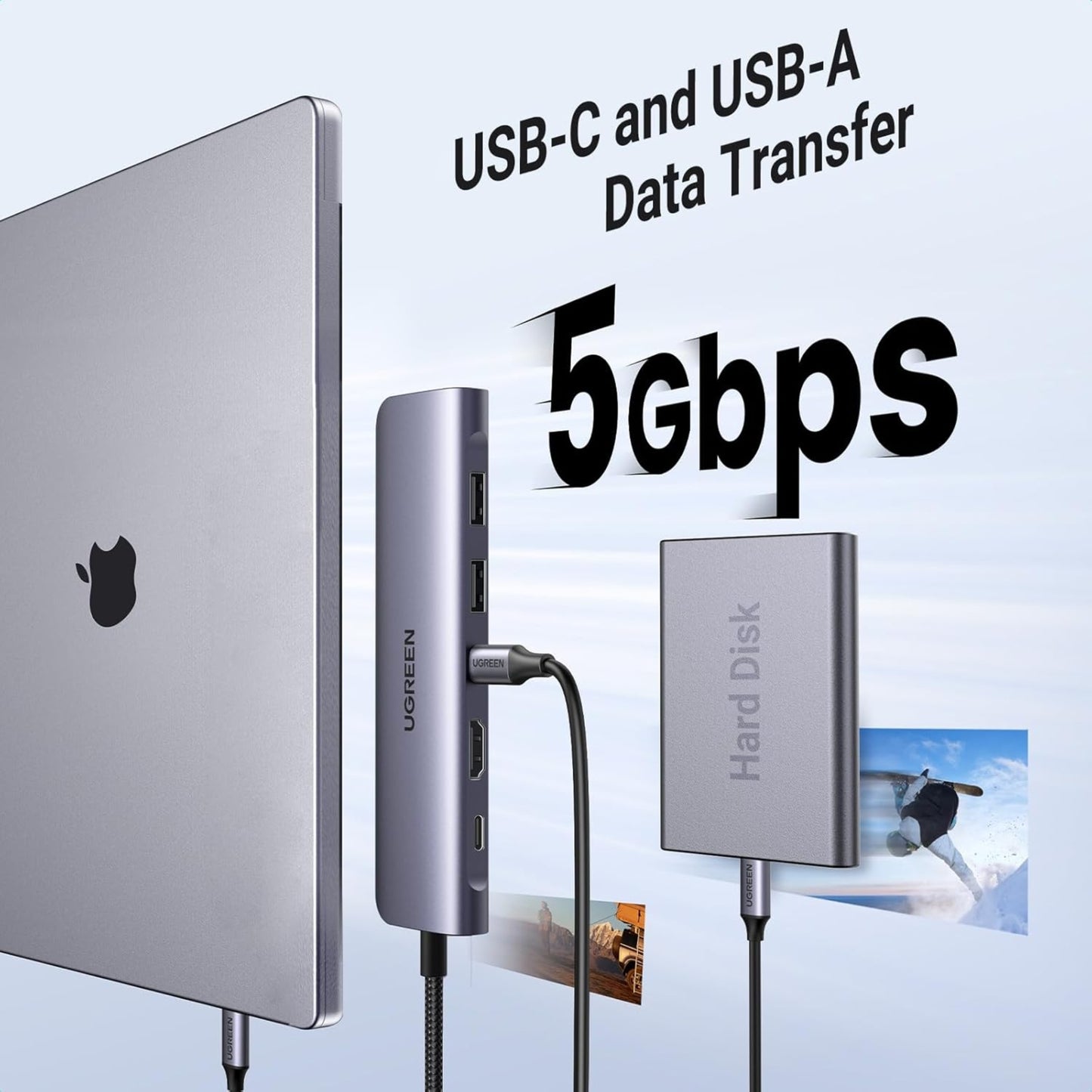 UGREEN Revodok 1071 – Hub USB-C 7 en 1 con HDMI 4K y PD 100W