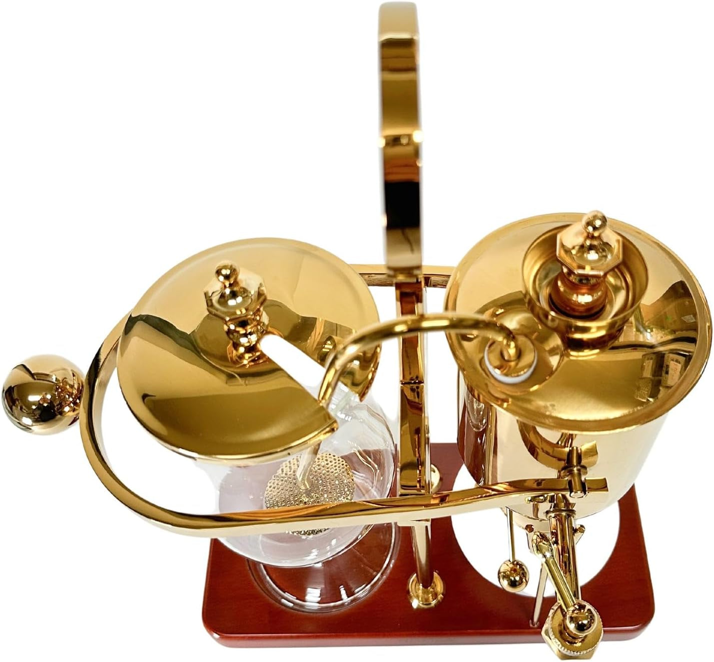 Nispira Belgium Royal Family Balance Syphon Unique Gravity Vintage Coffee Maker Vacuum Brewing System Gold 500 Ml