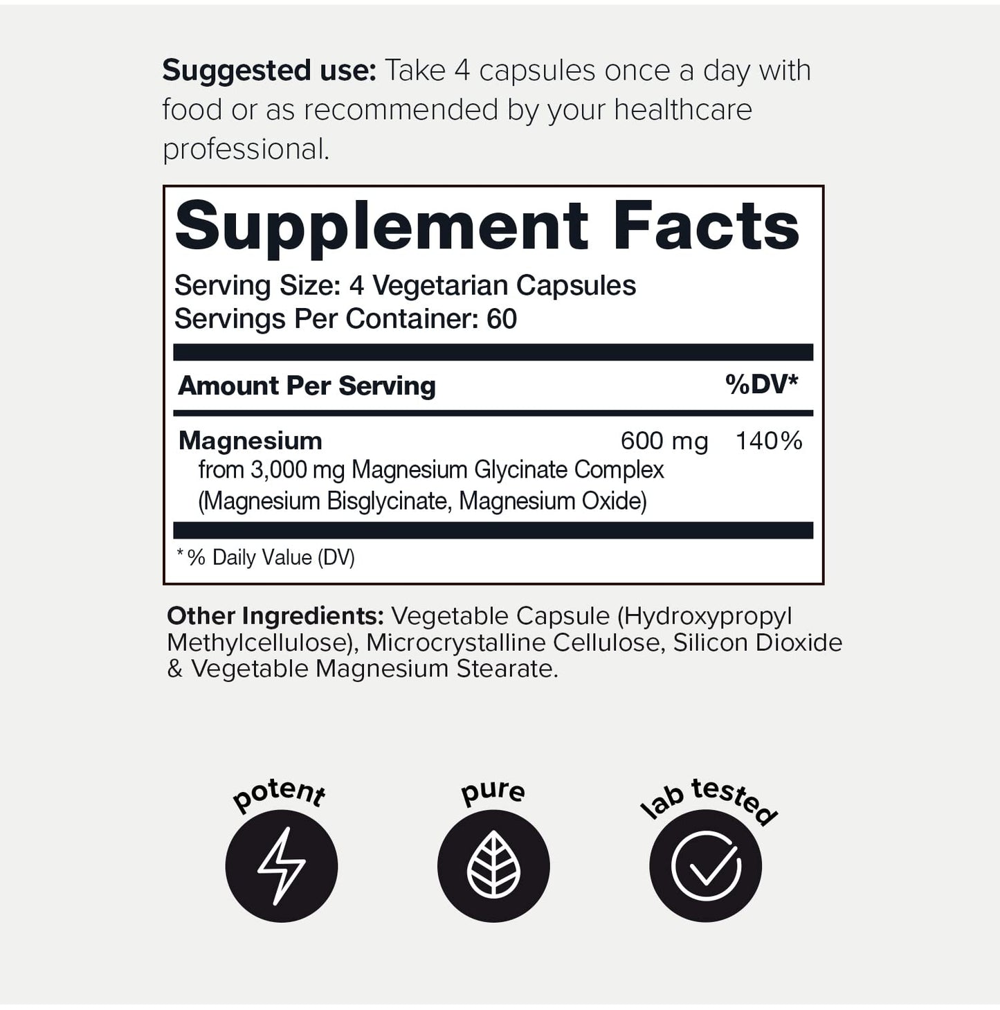 Toniiq Magnesio Glicinato 3.000 mg - 240 capsulas vegetales