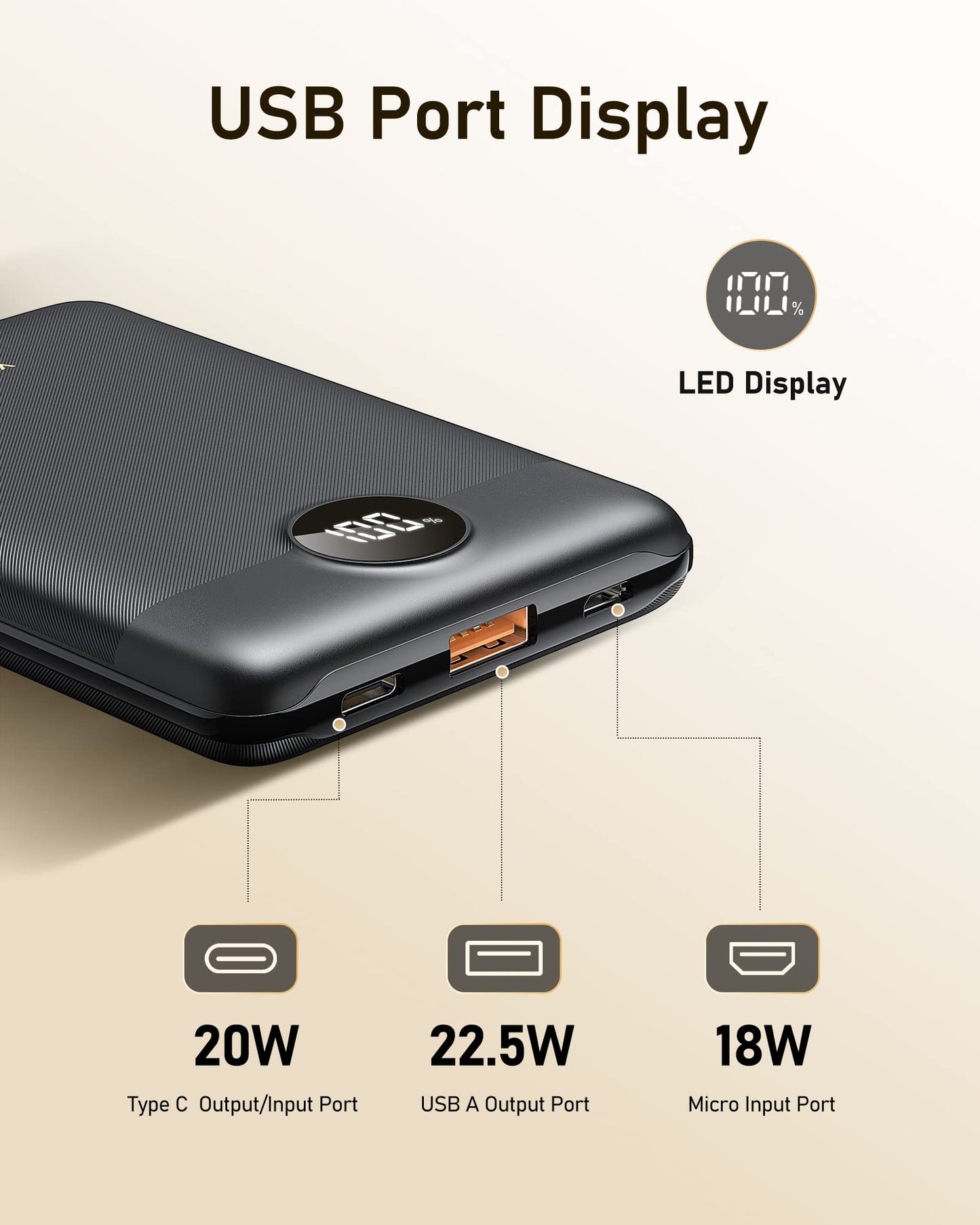 VEEKTOMX VT103 – Power Bank Mini 10.000 mAh 22,5 W