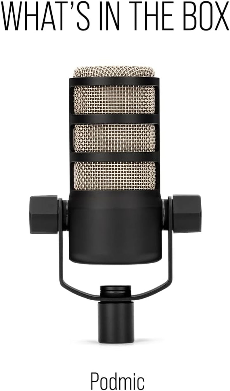 Rode Podmic Cardioid Dynamic Broadcast Microphone, Black