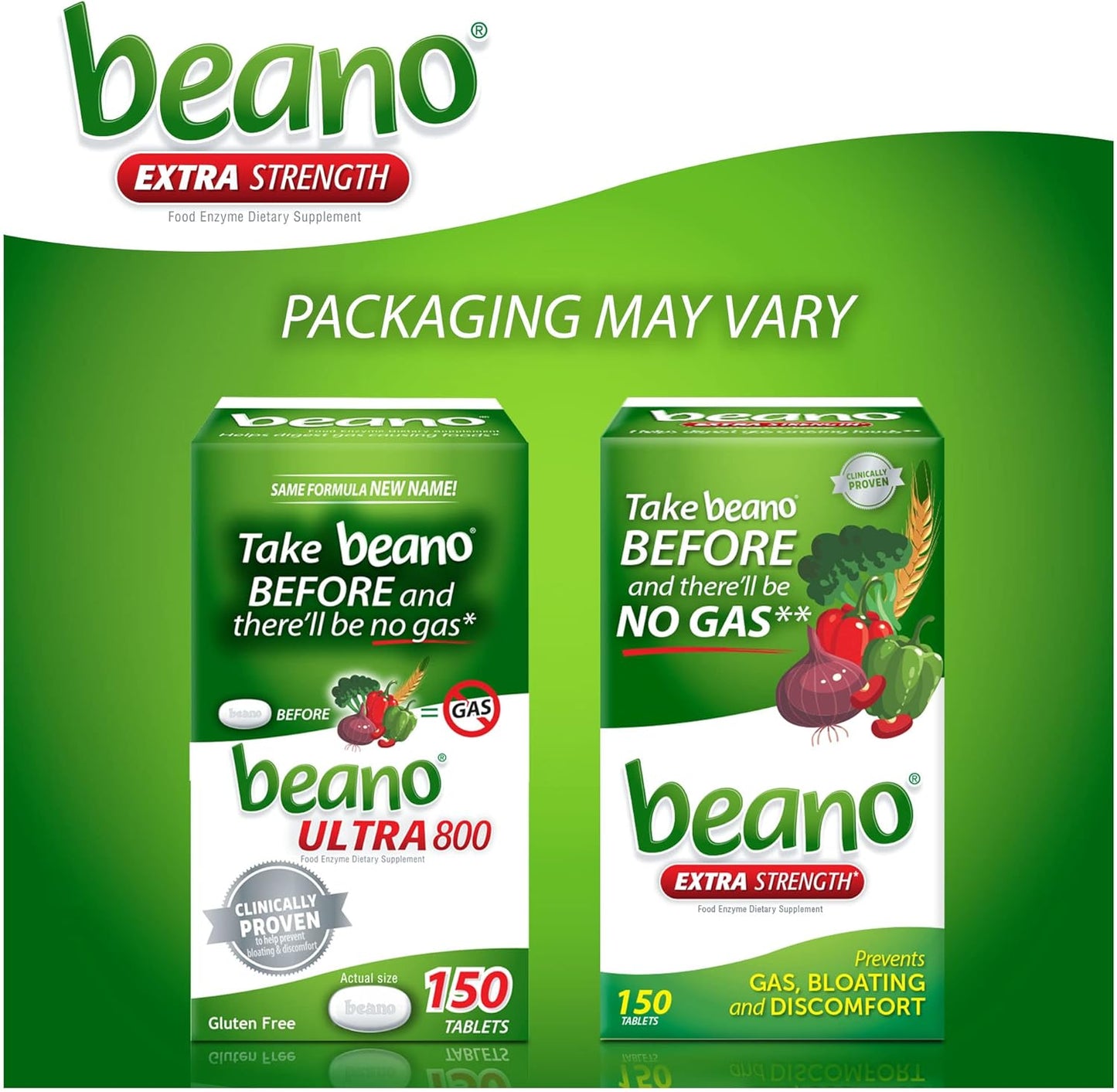 Beano Food Enzyme Dietary Supplement | Help Digest Gas-Causing Foods | 150 Tablets