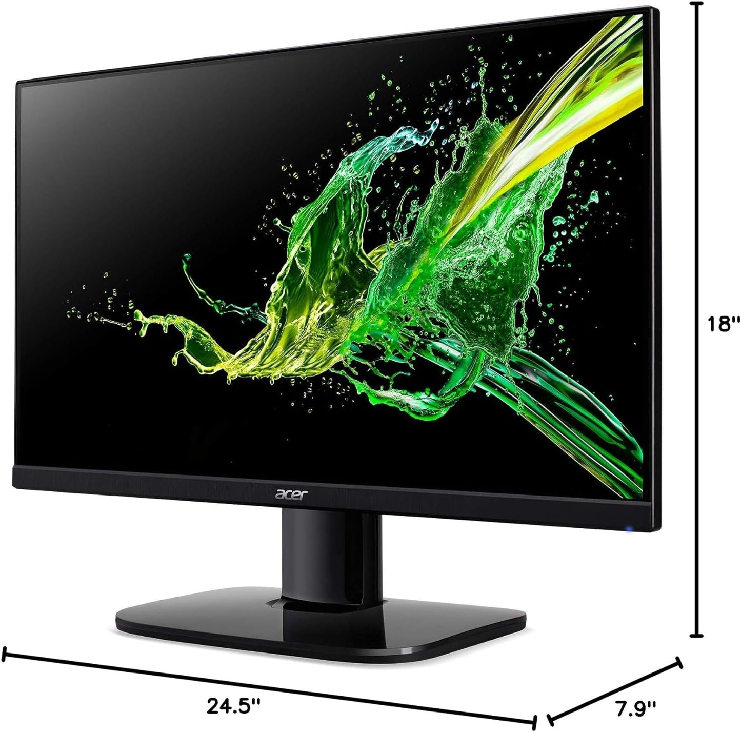 Acer KB272 EBI 27" IPS Full HD (1920 X 1080) Zero-Frame Gaming Office Monitor | AMD Freesync Technology | up to 100Hz Refresh | 1Ms (VRB) | Low Blue Light | Tilt | HDMI & VGA Ports,Black
