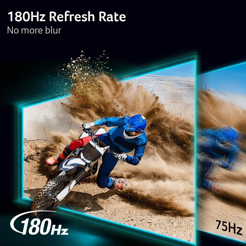 Acer Nitro 27" WQHD 2560 X 1440 PC Gaming IPS Monitor | AMD Freesync Premium up to 180Hz Refresh 0.5Ms DCI-P3 95% 1 Display Port 1.2 & 2 HDMI 2.0 XV271U M3Bmiiprx,Black