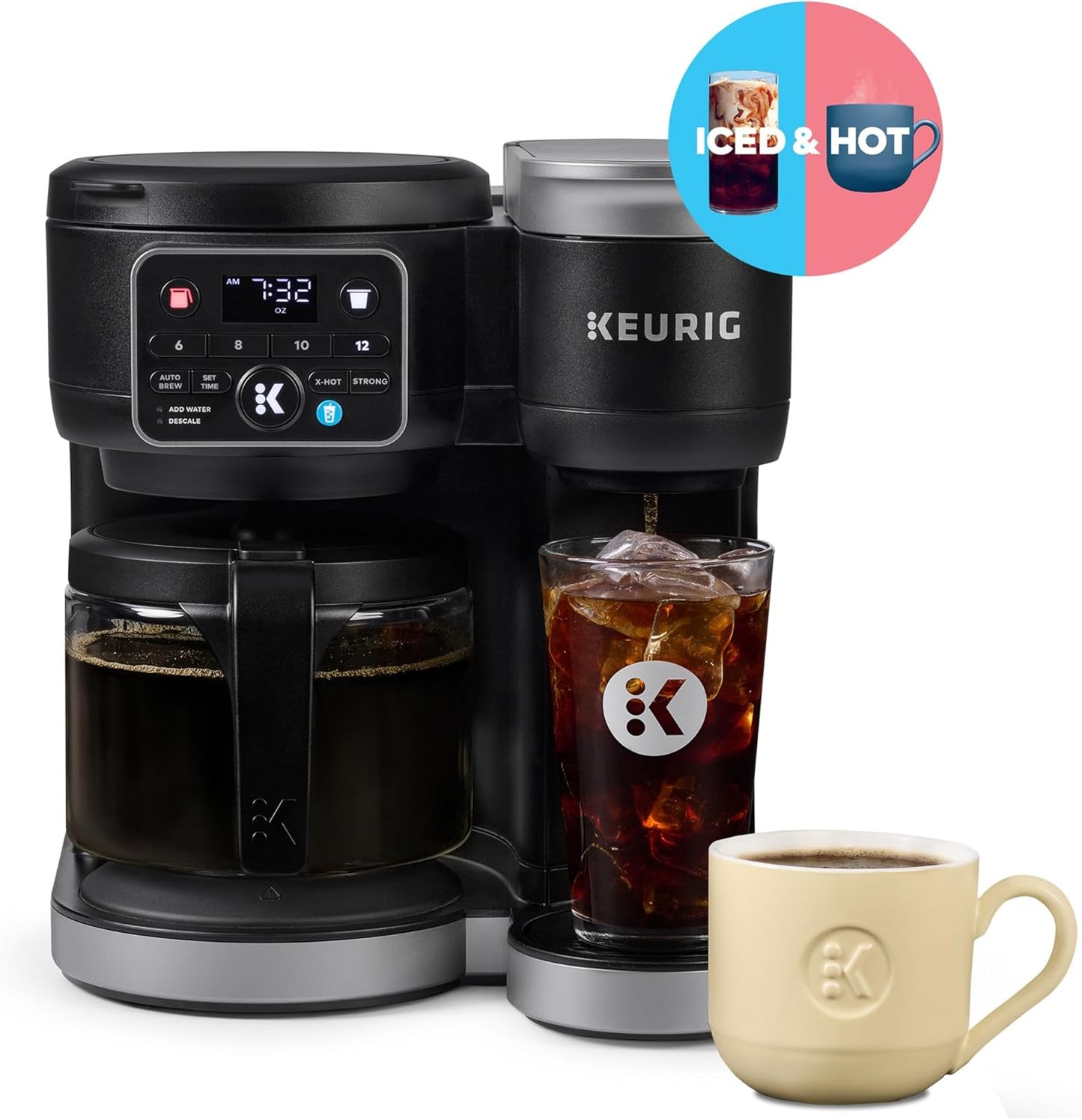 Keurig K-Duo Hot & Iced Single Serve & Carafe Coffee Maker, Multistream Technology, 72Oz Reservoir (Gen 2)