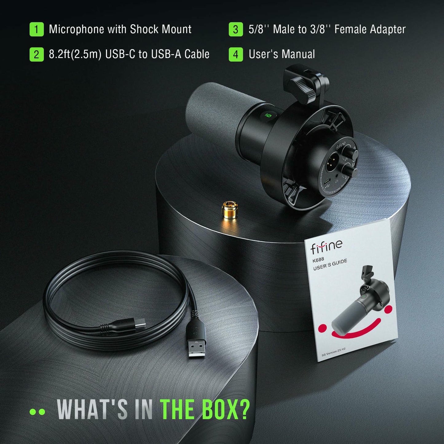 Micrófono FIFINE K688 USB/XLR Dinámico – Streaming y Podcast Profesional