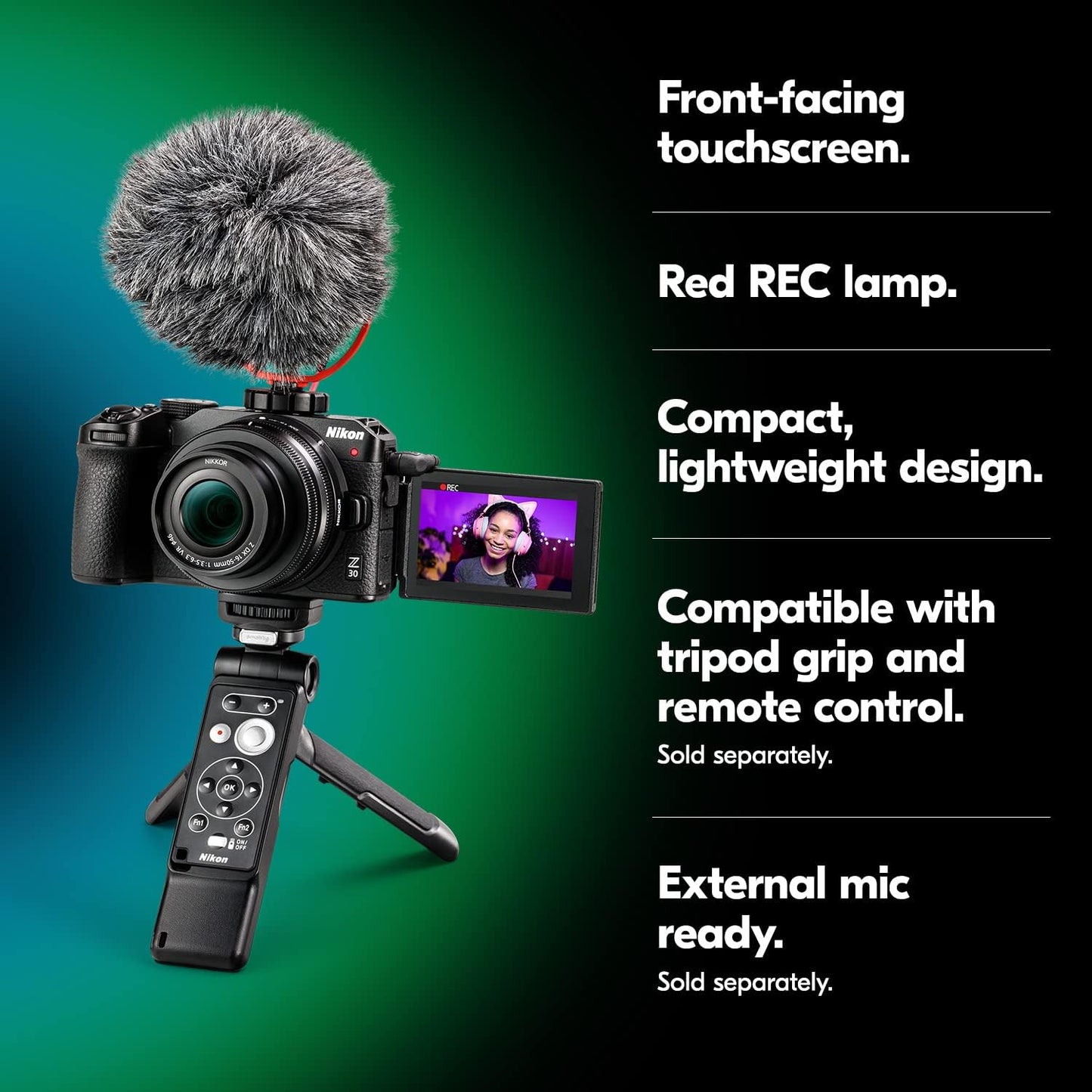 Nikon Z 30 with Wide-Angle Zoom Lens | Our Most Compact, Lightweight Mirrorless Stills/Video Camera with 16-50Mm Zoom Lens | Nikon USA Model