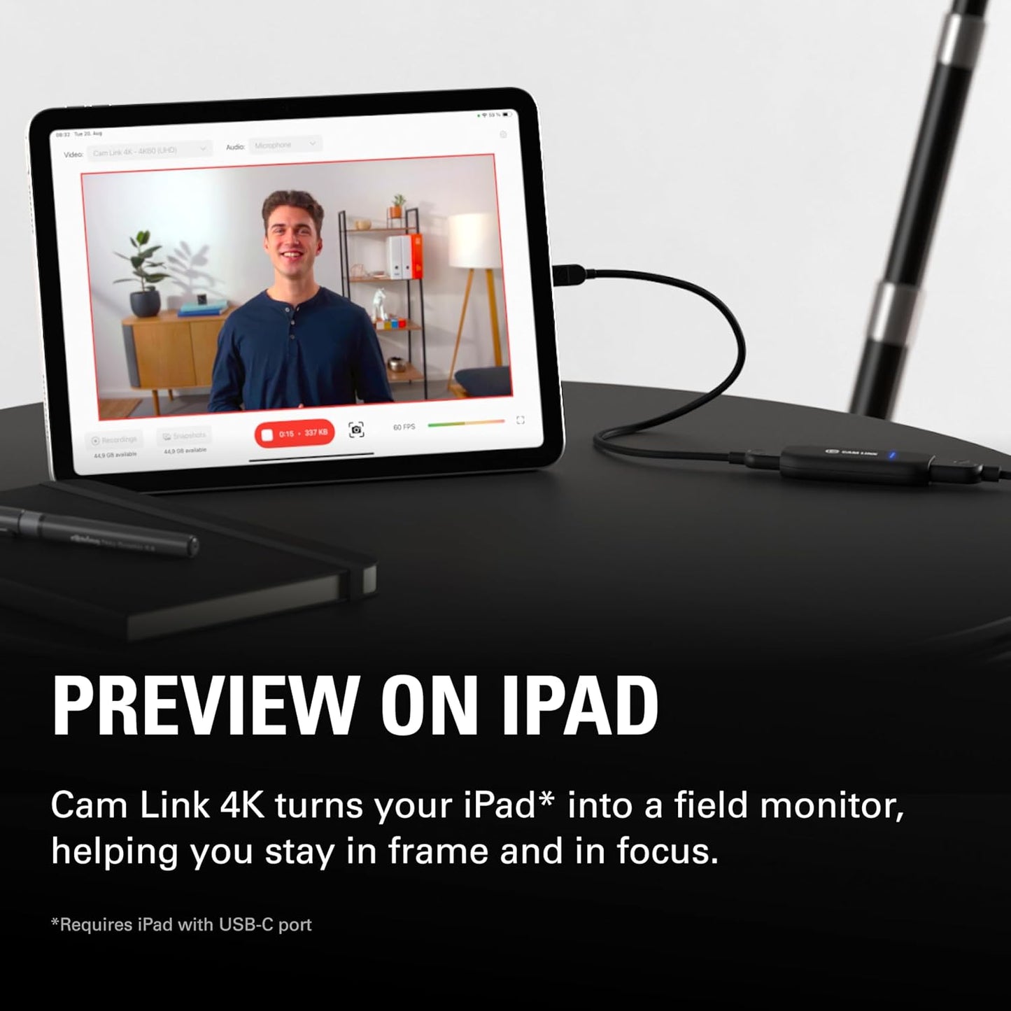 Elgato Cam Link 4K – External Capture Card for DSLR & Camcorder, Actioncam as Webcam, Meet/Stream/Record in 1080P60 or 4K30/4K60, Easy Connect for Obs/Zoom/Discord – HDMI to USB 3.0, Pc/Mac/Ipad