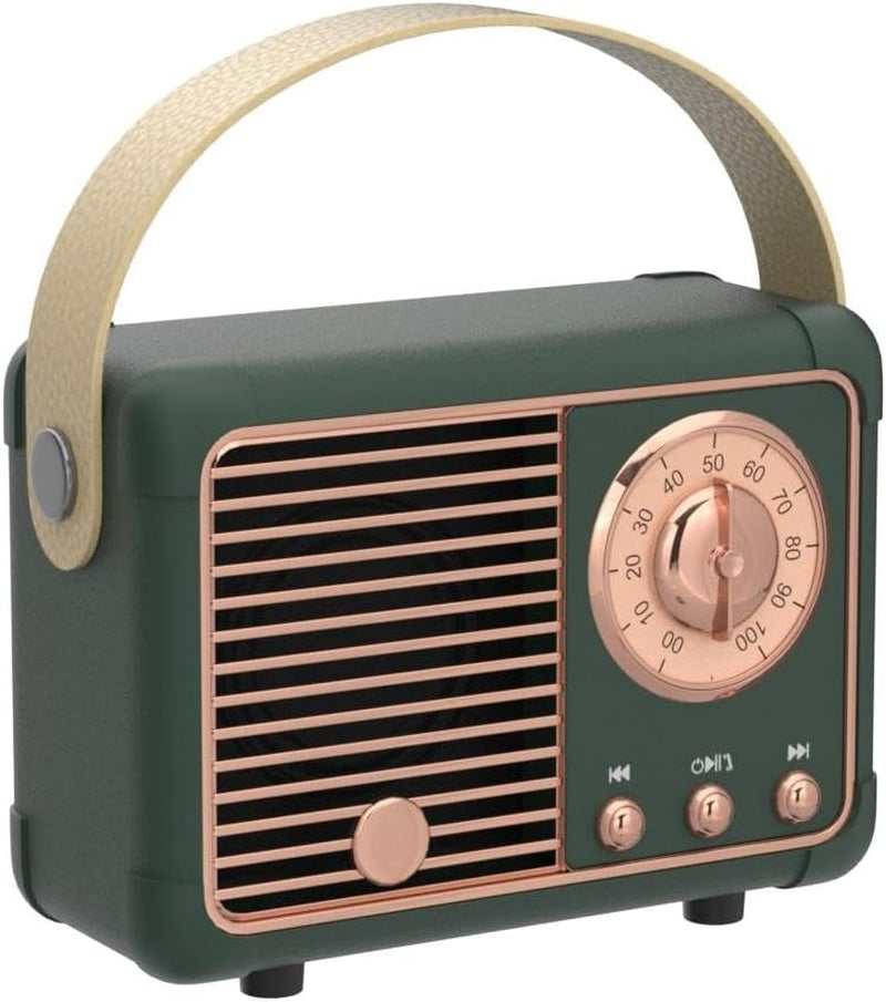 Dosmix Retro Bluetooth Speaker, Vintage Decor, Mini Wireless Bluetooth Speaker, Cute Old Fashion Style for Kitchen Desk Bedroom Office Party Outdoor Accessories for Iphone Android (Green)
