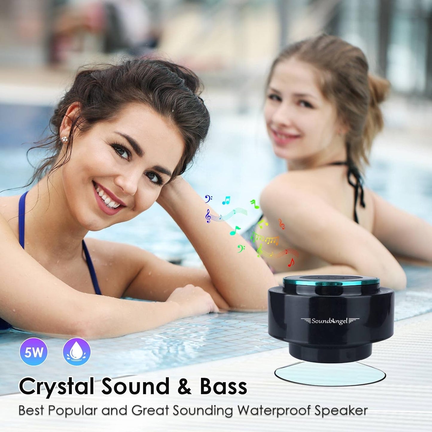 Xleader, Upgraded, Shower Speaker, Certified IPX7 Waterproof Bluetooth Wireless Speaker, Electronics Gifts for Girls Boys Men Women Kids, 5W Mini Portable Speaker with Suction Cup and Mic for Bathroom