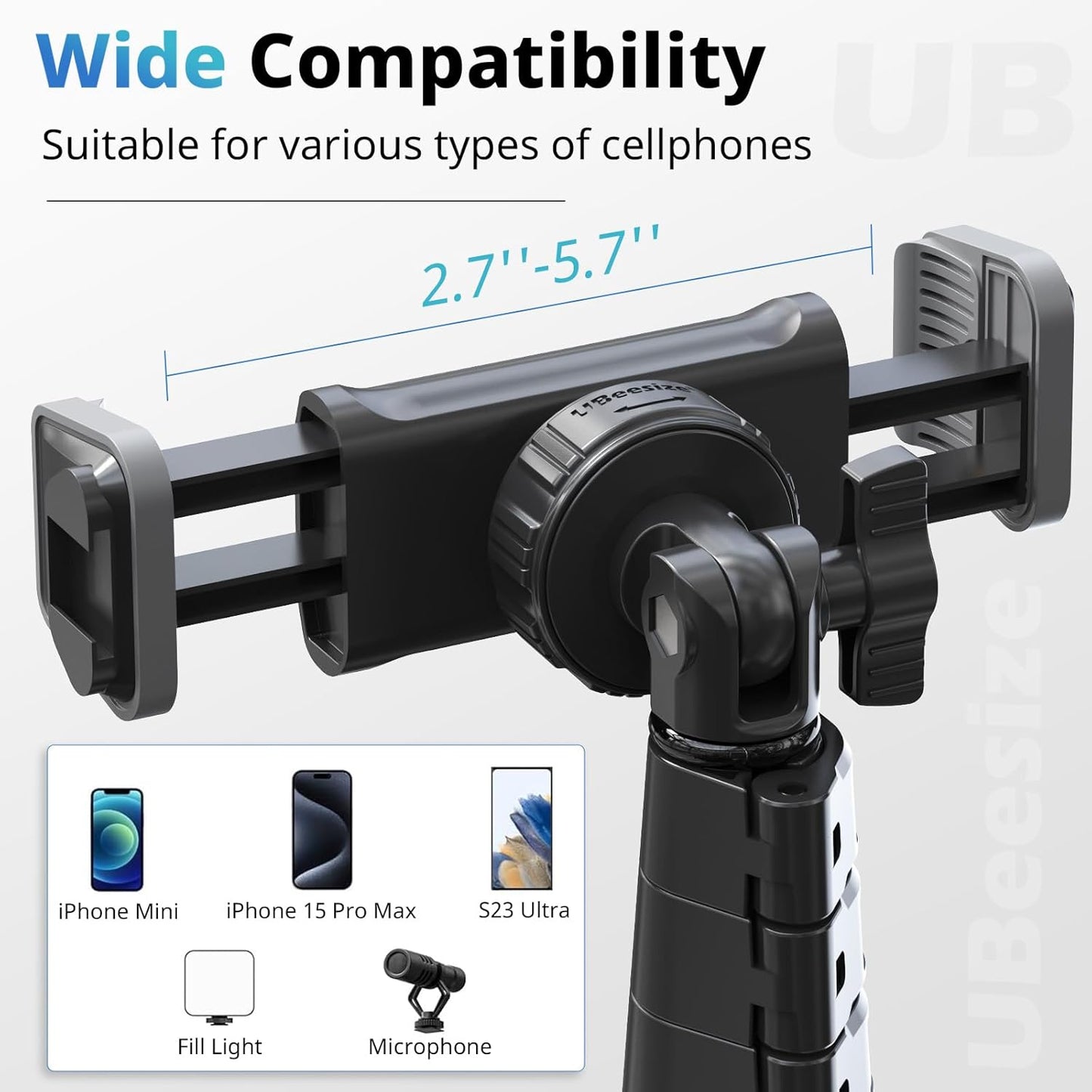 Ubeesize 67" Phone Tripod & Selfie Stick, Camera Tripods Stand with Wireless Remote and Phone Holder,Compatible with Iphone Android Phone, Perfect for Selfies/Video Recording/Live Streaming Black