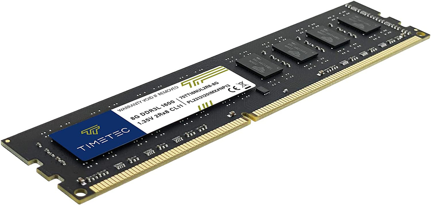 Timetec 32GB Kit(4X8Gb) DDR3L / DDR3 1600Mhz (DDR3L-1600) PC3L-12800 / PC3-12800 Non-Ecc Unbuffered 1.35V/1.5V CL11 2Rx8 Dual Rank 240 Pin UDIMM Desktop PC Computer Memory RAM(SDRAM) Module Upgrade