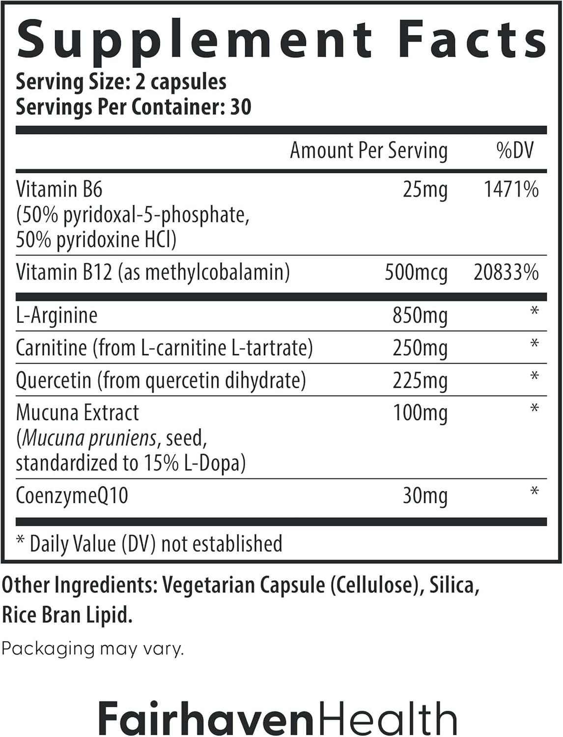 Fairhaven Health Motilityboost for Men | Prenatal Male Fertility Supplement for Motility Strength | Pre-Conception for Him Includes L-Carnitine, Vitamin B12, B6, Coq10 and Quercetin | 60 Capsules