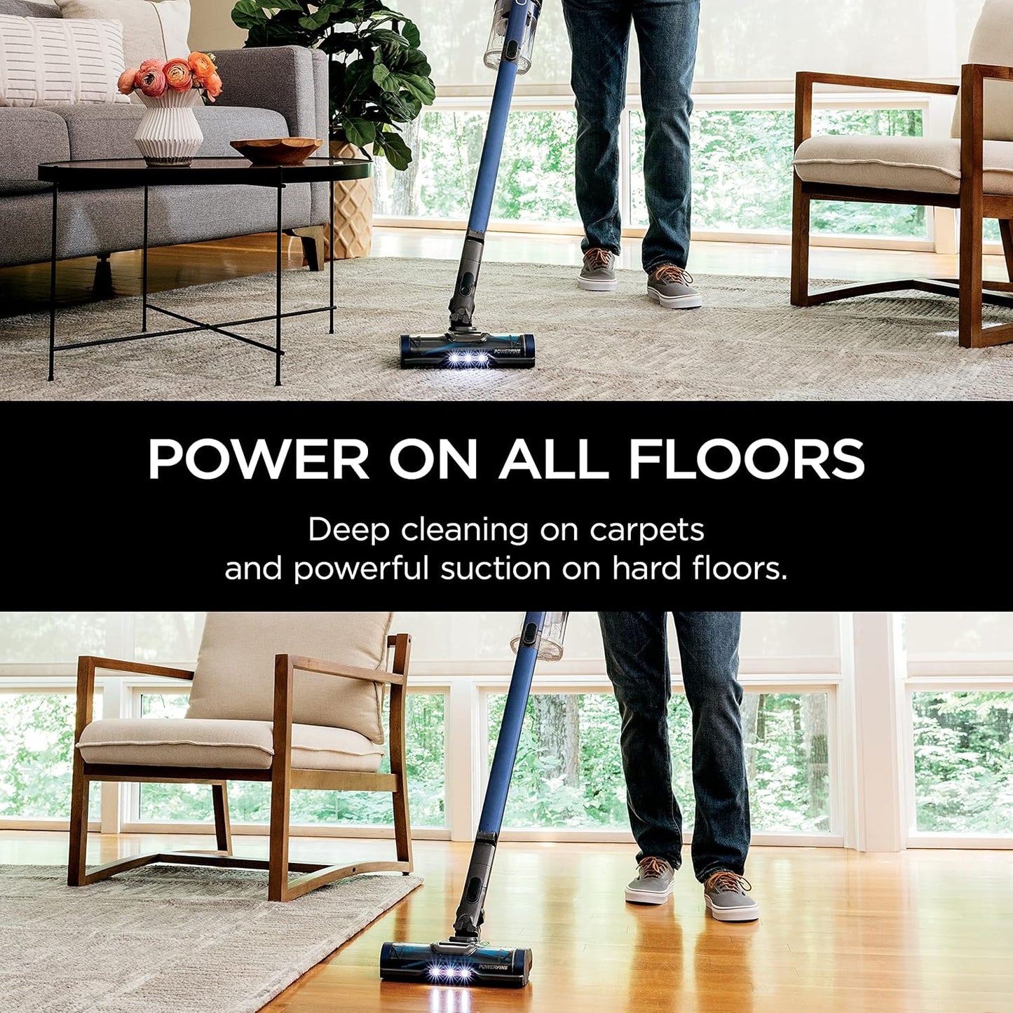 Shark Cordless Vacuum Cleaner with HEPA Filter, Lightweight, Portable, Rechargeable, Powerful Pet Hair Pickup, Removable Handheld, Crevice Tool, Dusting Brush, 50-Min Runtime, Blue, IZ363HT
