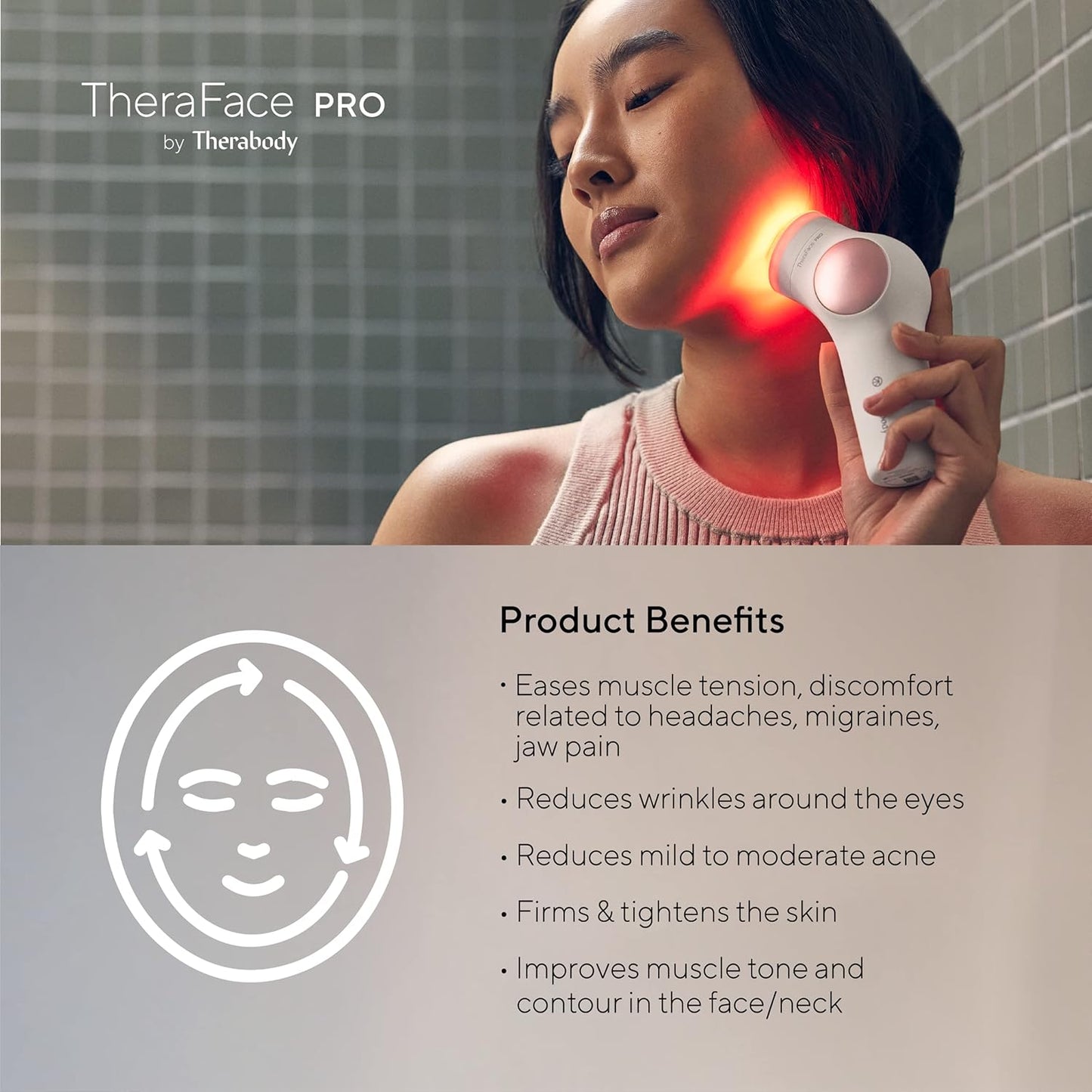PRO Microcurrent Facial Device - 8-In-1 Compact Face Massager, Facial Kit & Face Sculpting Tool with Light Therapy for Skin Tightening, anti Wrinkle, anti Aging & Skin Care (White)