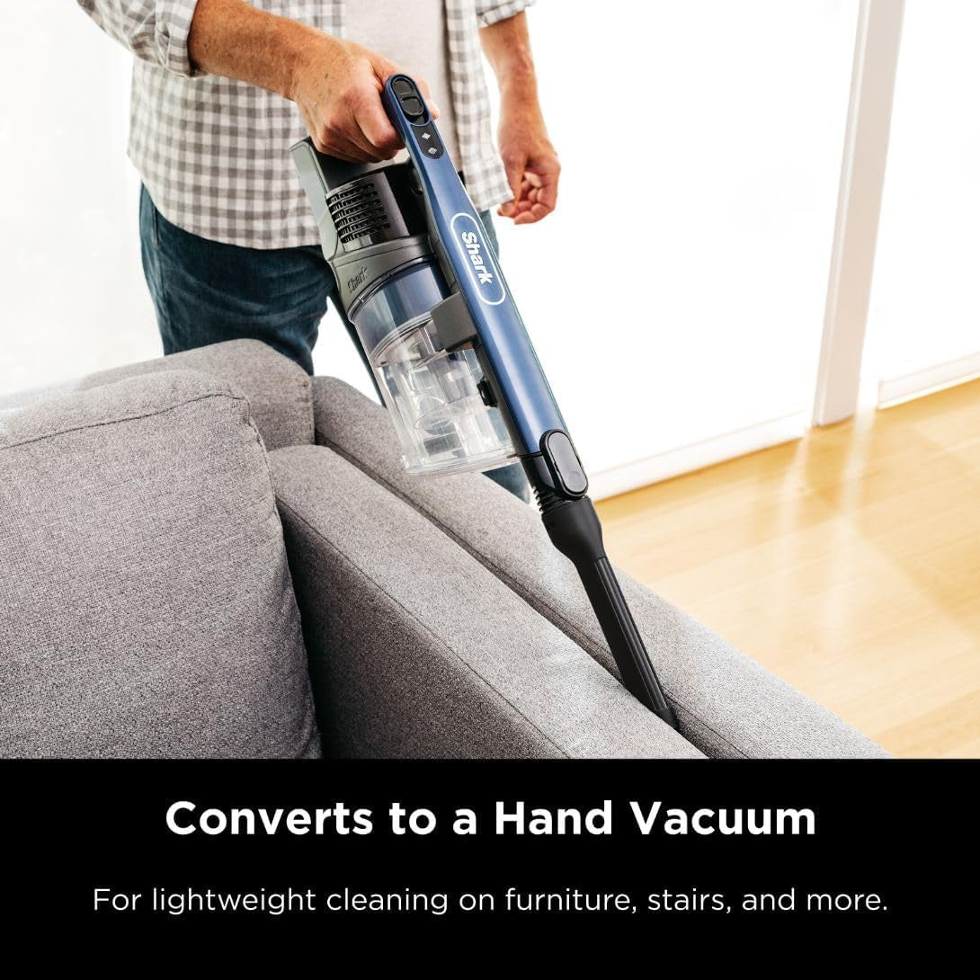 Shark Cordless Vacuum Cleaner with HEPA Filter, Lightweight, Portable, Rechargeable, Powerful Pet Hair Pickup, Removable Handheld, Crevice Tool, Dusting Brush, 50-Min Runtime, Blue, IZ363HT