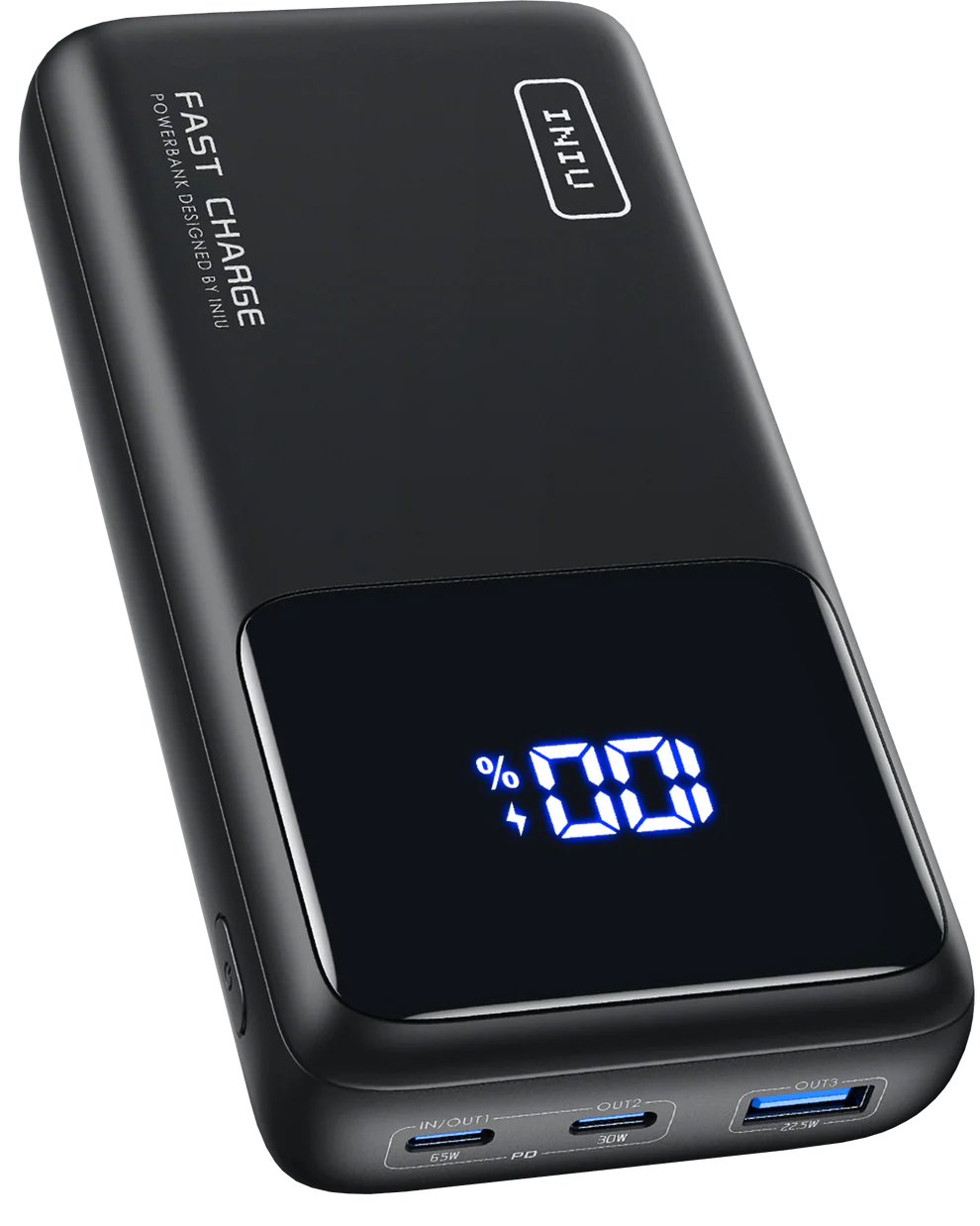 Power Bank INIU B63 25.000 mAh 100W con Display LED y Soporte Integrado