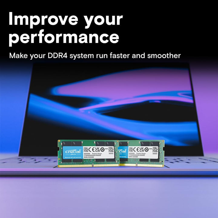 Crucial RAM 32GB Kit (2X16Gb) DDR4 3200Mhz CL22 (Or 2933Mhz or 2666Mhz) Laptop Memory CT2K16G4SFRA32A
