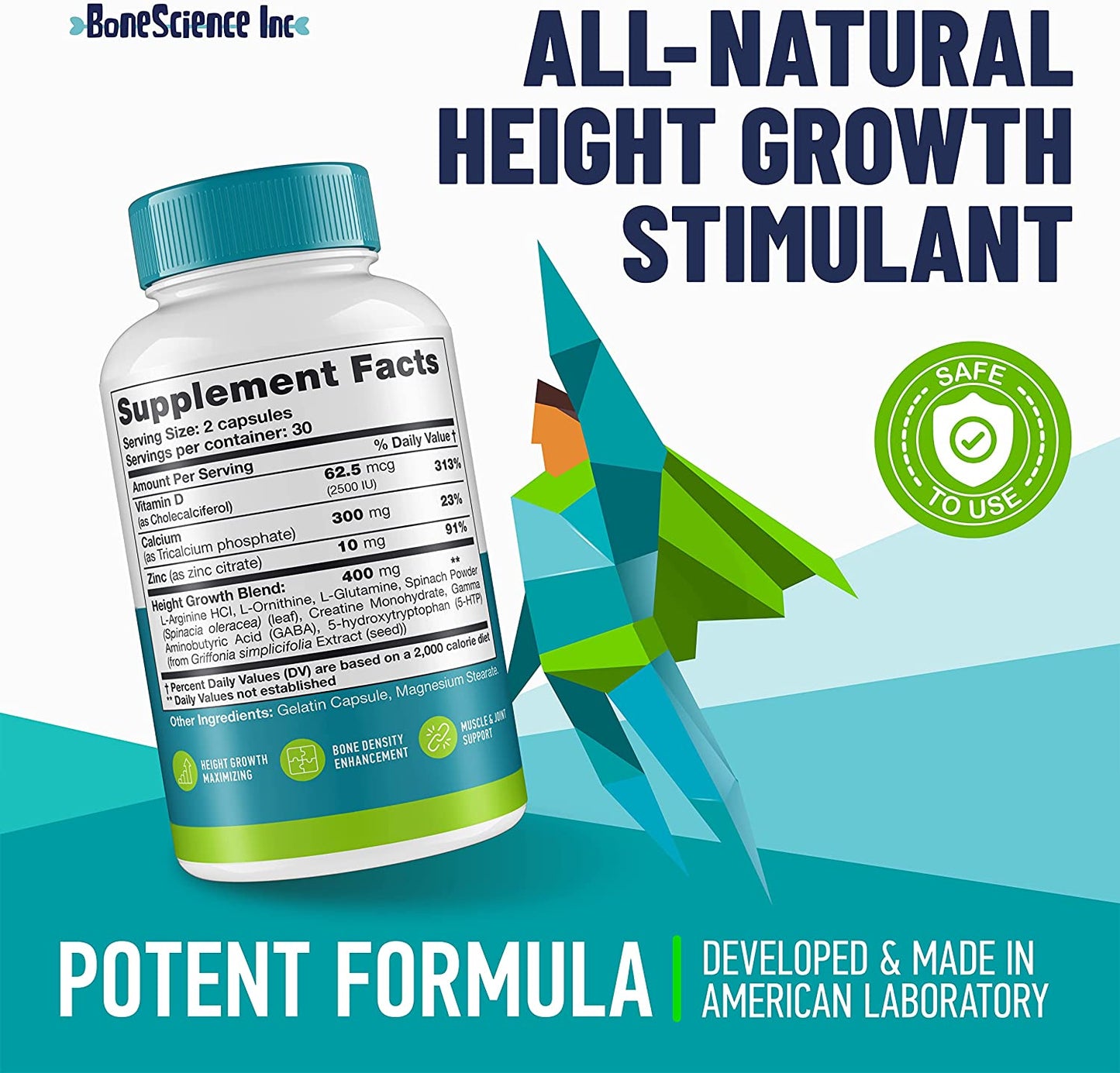 Height Growth Maximizer - Reach Natural Height - Made in USA - Height Pills Bone Growth - Grow Taller Supplement for Adults & Kids - Height Increase Pills -Maximum Height Growth Formula to Get Taller