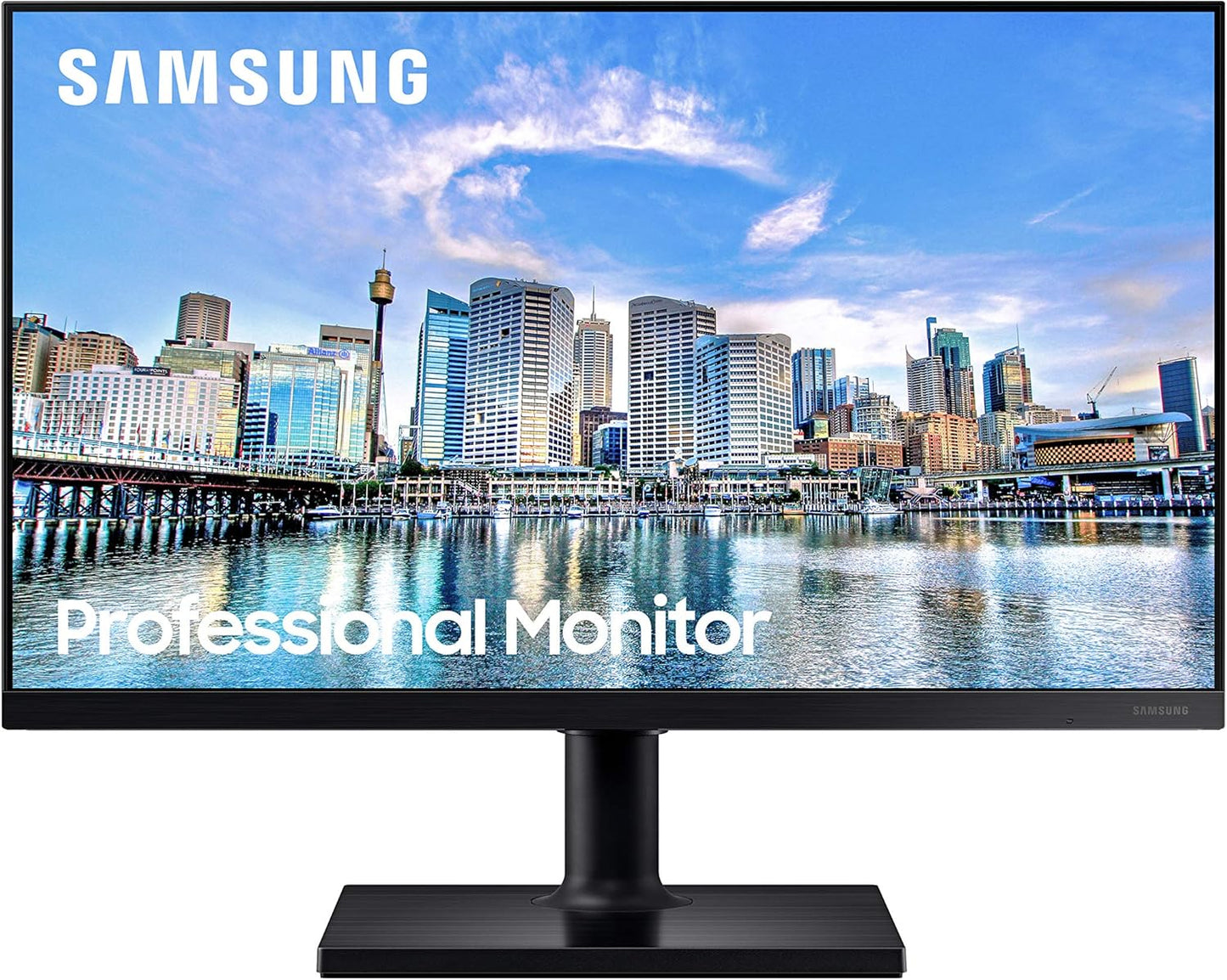 SAMSUNG FT45 Series 24-Inch FHD 1080P Computer Monitor, 75Hz, IPS Panel, HDMI, Displayport, USB Hub, Built-In Speakers, Height Adjustable Stand, 3 Yr WRNTY (Lf24T450Fznxgo),Black