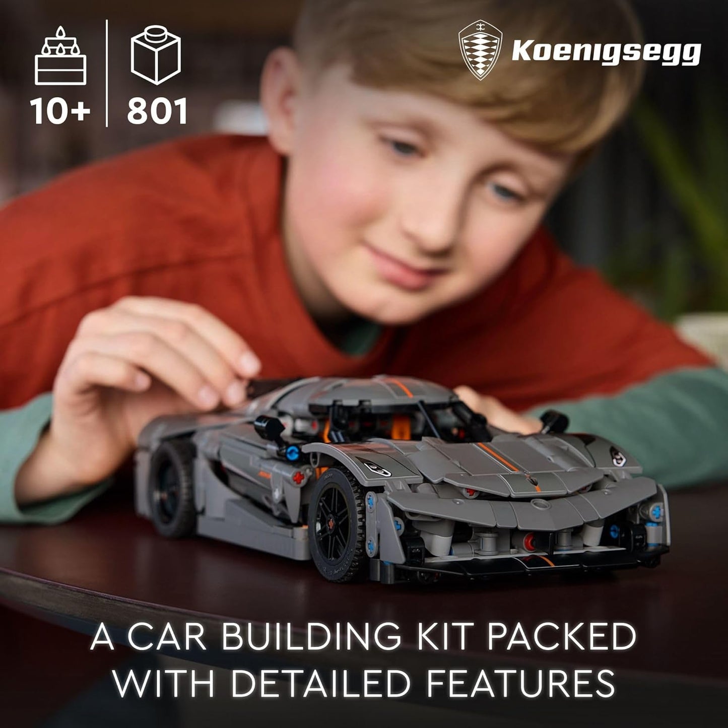 LEGO Technic Koenigsegg Jesko Absolut Grey Hypercar, Sports Car Building Toy Set for Boys and Girls, Vehicle Racing Car for Kids, Buildable Model Kit, Sports Car Toy, Motor Enthusiasts’ Gift, 42173