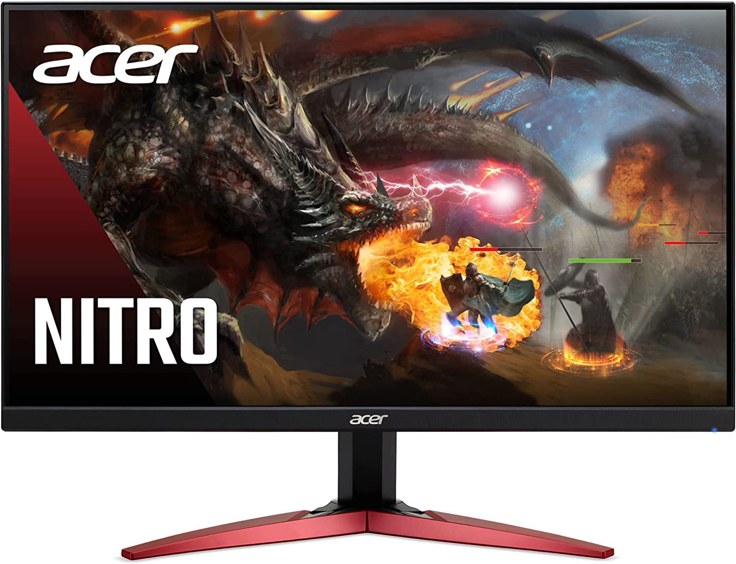 Acer Nitro KG241Y Sbiip 23.8” Full HD (1920 X 1080) VA Gaming Monitor | AMD Freesync Premium Technology | 165Hz Refresh Rate | 1Ms (VRB) | Zeroframe Design | 1 X Display Port 1.2 & 2 X HDMI 2.0,Black