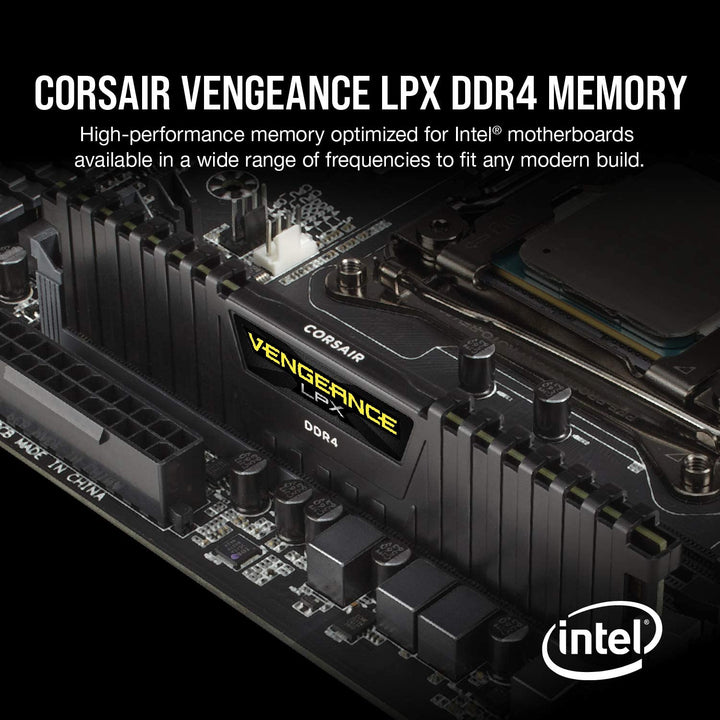 CORSAIR VENGEANCE LPX DDR4 RAM 64GB (2X32Gb) 3200Mhz CL16-20-20-38 1.35V Intel AMD Desktop Computer Memory - Black (CMK64GX4M2E3200C16)