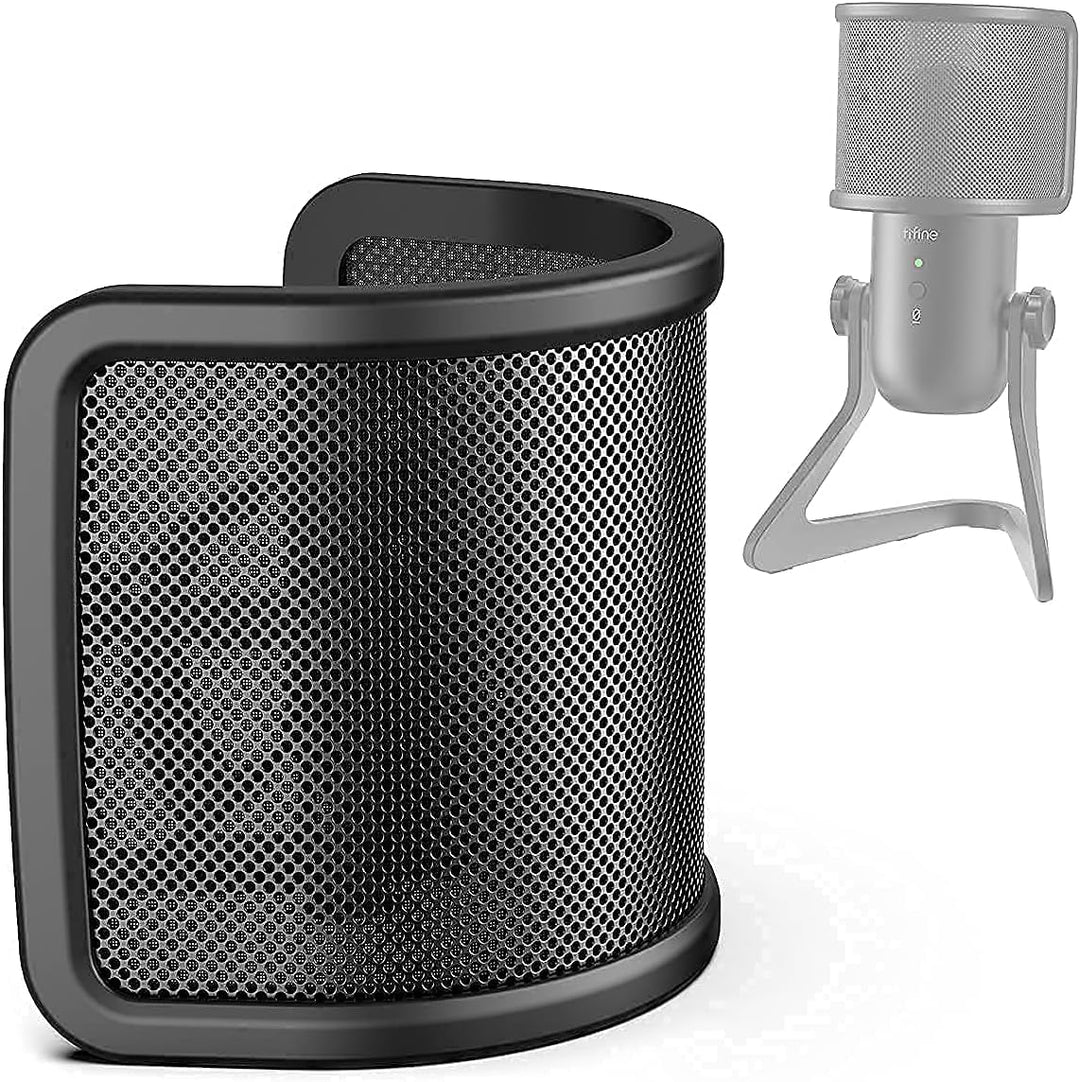 FIFINE USB Studio Recording Microphone Computer Podcast Mic with Pop Screen for PC, PS4 (K690+U1)