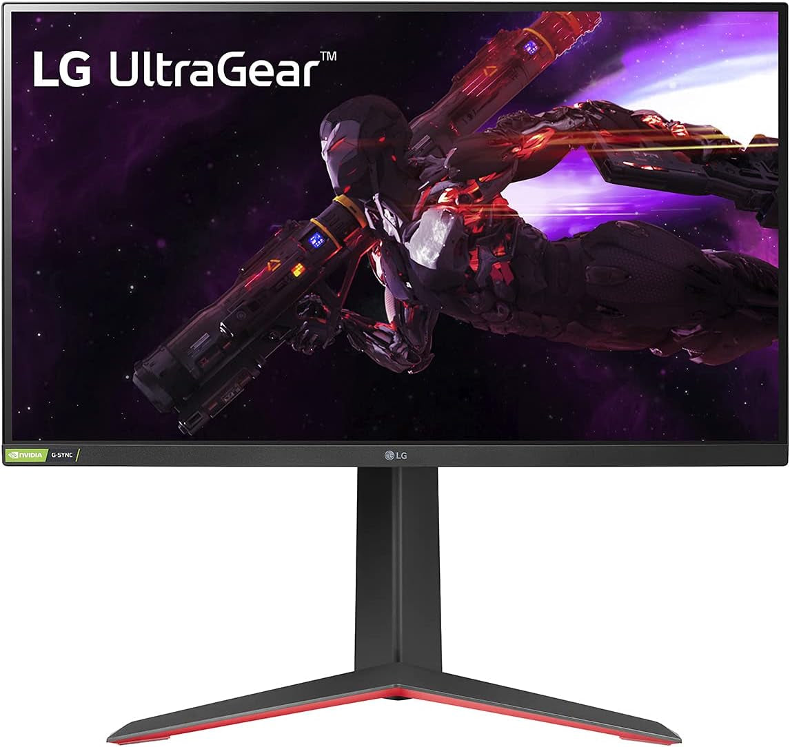 LG 27GP850-B Ultragear Gaming Monitor 27-Inch QHD (2560 X 1440) Nano IPS Display 1Ms Response Time 165Hz Refresh Rate NVIDIA G-SYNC Compatible AMD Freesync Premium Tilt/Height/Pivot Adjustable Stand