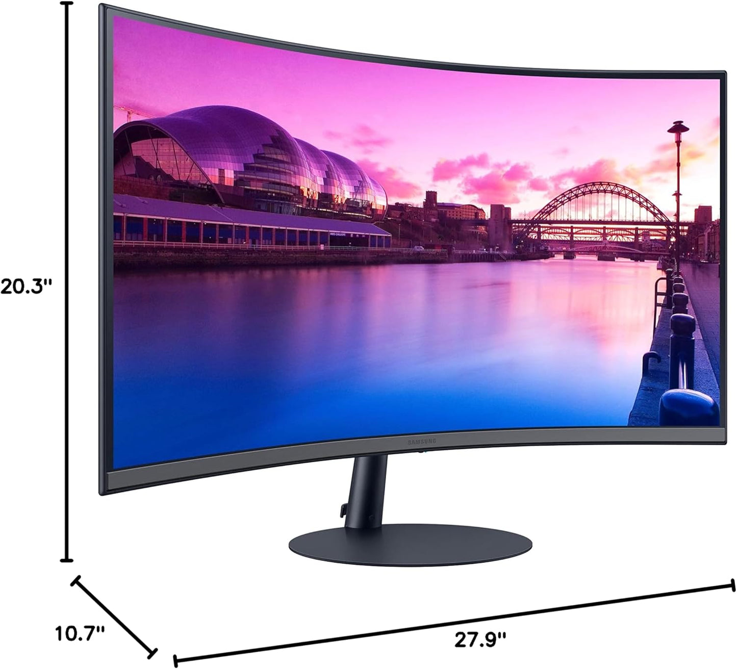 SAMSUNG 32-Inch S39C Series FHD Curved Gaming Monitor, 75Hz, AMD Freesync, Game Mode, Advanced Eye Comfort, Frameless Display, Built in Speakers, Slim Metal Stand, LS32C392EANXGO, 2023, Black