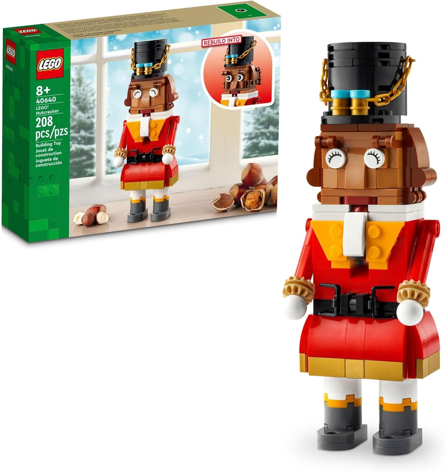 LEGO Nutcracker Christmas Decor - Building Toys for Kids, Boys & Girls, Ages 8+ - Nutcracker Decorations for Home - Gift Ideas for Christmas - Moveable Arms & Mouth - 40640