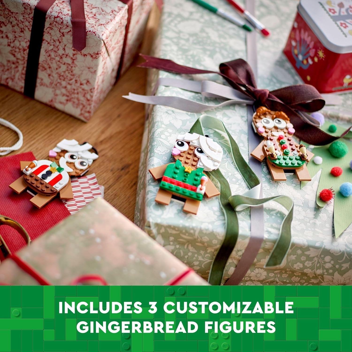 LEGO Gingerbread Ornaments - Christmas Tree Ornaments Building Set for Kids, Boys & Girls, Ages 6+ - 3 Gingerbread Decorations for Tree & Home - Gift Ideas for Kids - 40642