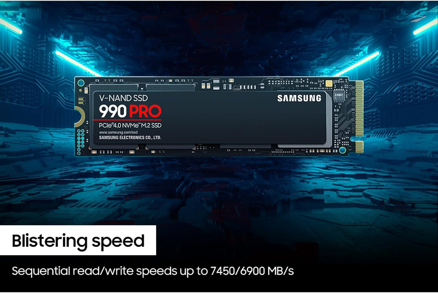 SAMSUNG 990 PRO SSD Nvme M.2 Pcie Gen4, M.2 2280 Internal Solid State Hard Drive, Seq. Read Speeds up to 7,450 Mb/S for High End Computing, Gaming, and Heavy Duty Workstations, MZ-V9P2T0B/AM