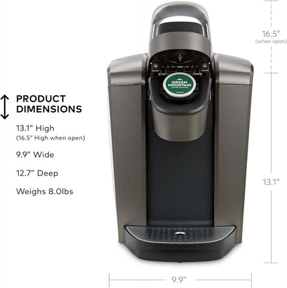 Keurig K-Elite Single Serve K-Cup Pod Coffee Maker, with Strength and Temperature Control, Iced Coffee Capability, 8 to 12Oz Brew Size, Programmable, Brushed Slate