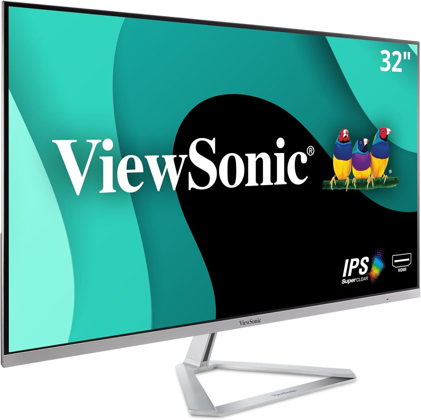 Viewsonic VX3276-MHD 32 Inch 1080P Widescreen IPS Monitor with Ultra-Thin Bezels, Screen Split Capability HDMI and Displayport