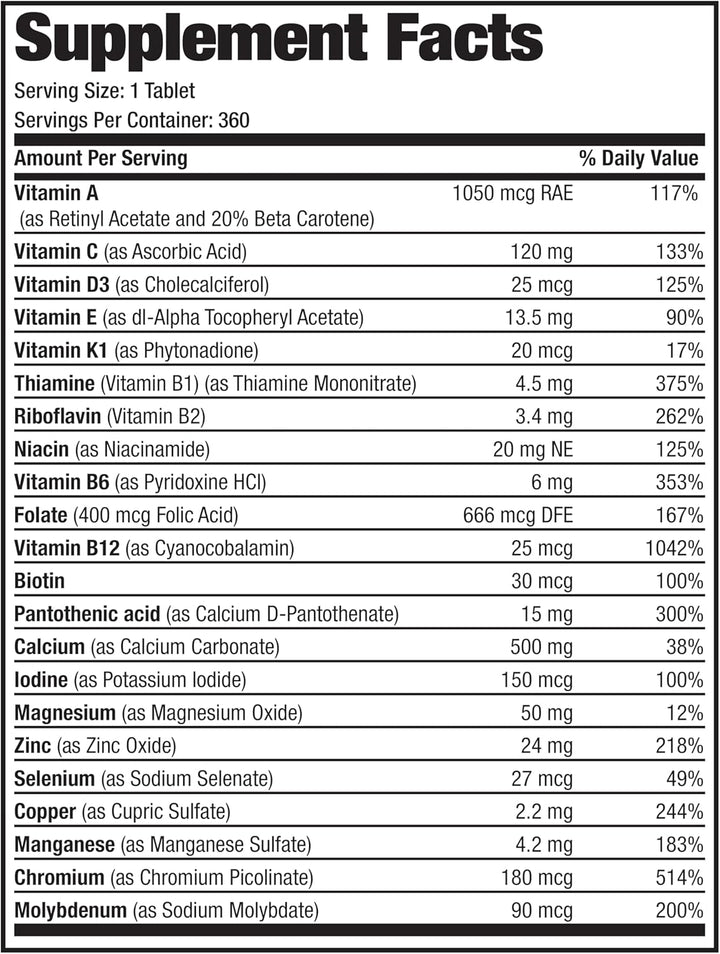Bronson ONE Daily Women’S 50+ Complete Multivitamin Multimineral, 360 Tablets