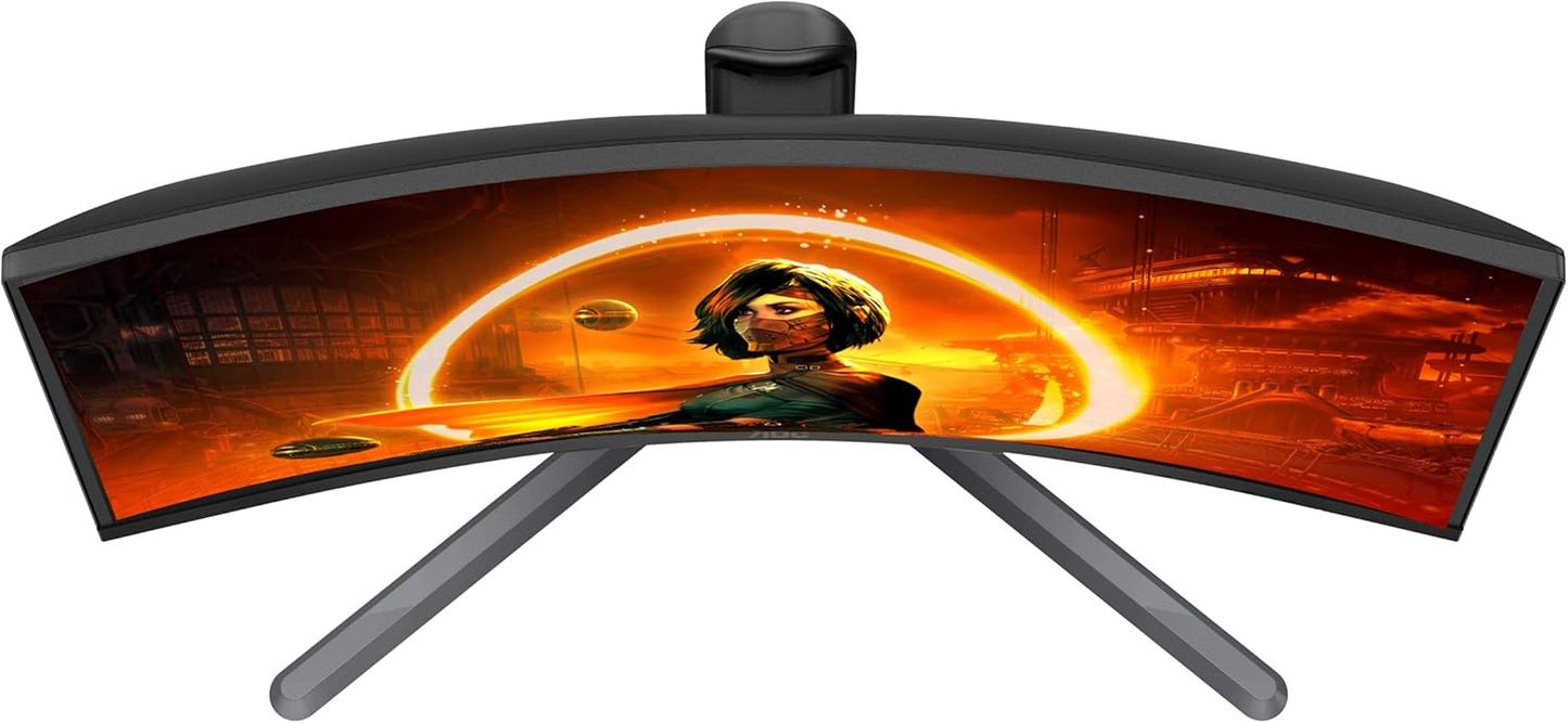 AOC CQ27G3Z 27" Curved Gaming Monitor, QHD 2K 2560X1440, 1000R VA, 240Hz 0.5Ms, Freesync Premium, Height Adjustable Stand, Xbox PS5 Switch, 3-Year Zero-Bright-Dot,Black