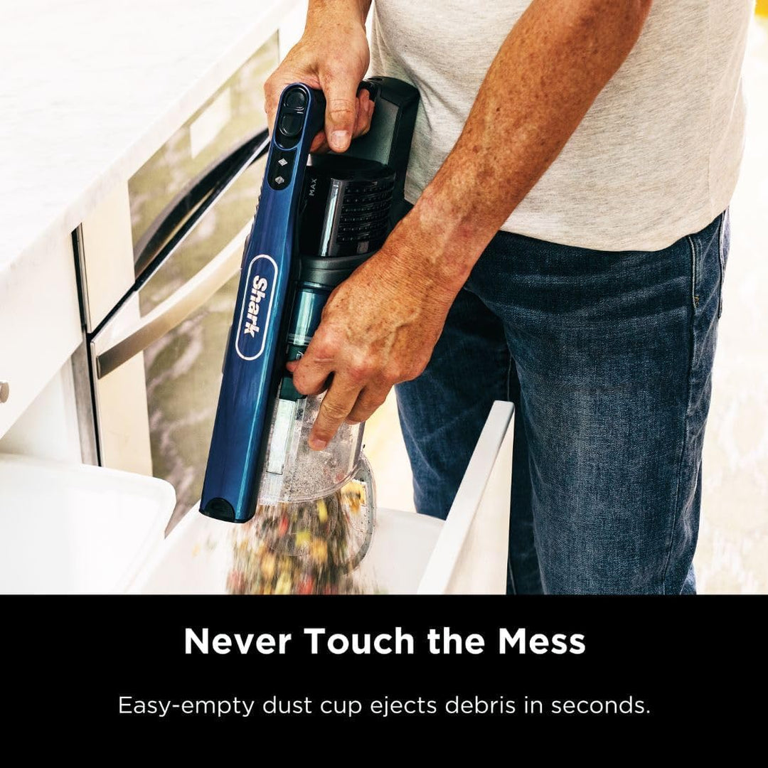 Shark Cordless Vacuum Cleaner with HEPA Filter, Lightweight, Portable, Rechargeable, Powerful Pet Hair Pickup, Removable Handheld, Crevice Tool, Dusting Brush, 50-Min Runtime, Blue, IZ363HT