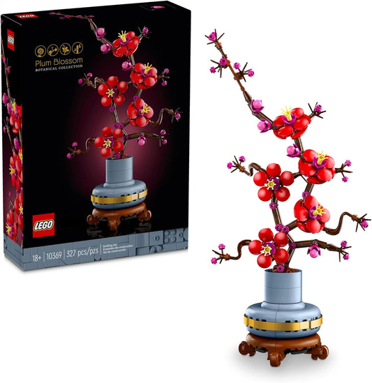 LEGO Icons Plum Blossom Building Set for Adults Ages 18+ - Artificial Flowers for Dinner Table Centerpieces & Christmas Decorations - Gift Idea for Mom, Dad, & Significant Other - 10369