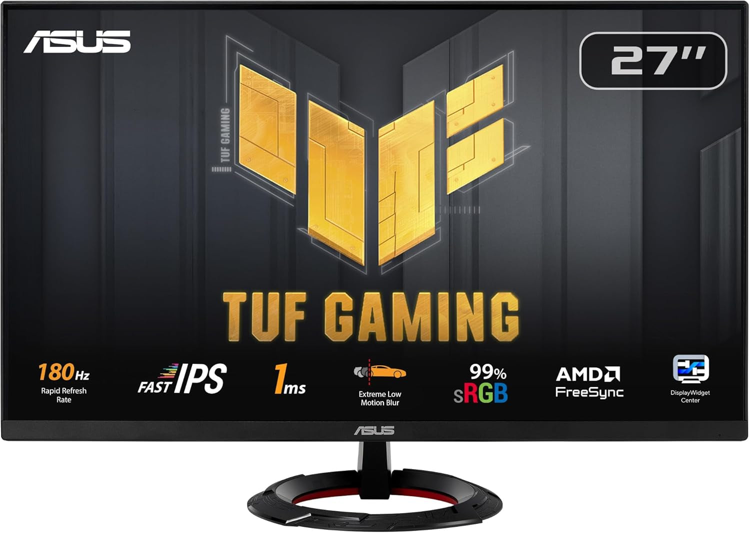 ASUS TUF Gaming 27” 1080P Monitor (VG279Q3R) - Full HD, 180Hz, Fast IPS, Extreme Low Motion Blur, 1Ms, Freesync, Variable Overdrive, Shadow Boost, Eye Care, 100% Srgb, 3 Yr Warranty