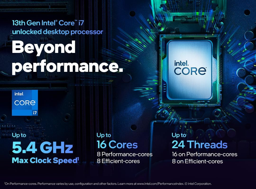 Intel Core I7-13700K Gaming Desktop Processor 16 Cores (8 P-Cores + 8 E-Cores) with Integrated Graphics - Unlocked