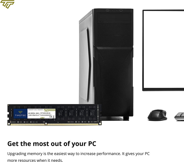 Timetec 32GB Kit(4X8Gb) DDR3L / DDR3 1600Mhz (DDR3L-1600) PC3L-12800 / PC3-12800 Non-Ecc Unbuffered 1.35V/1.5V CL11 2Rx8 Dual Rank 240 Pin UDIMM Desktop PC Computer Memory RAM(SDRAM) Module Upgrade