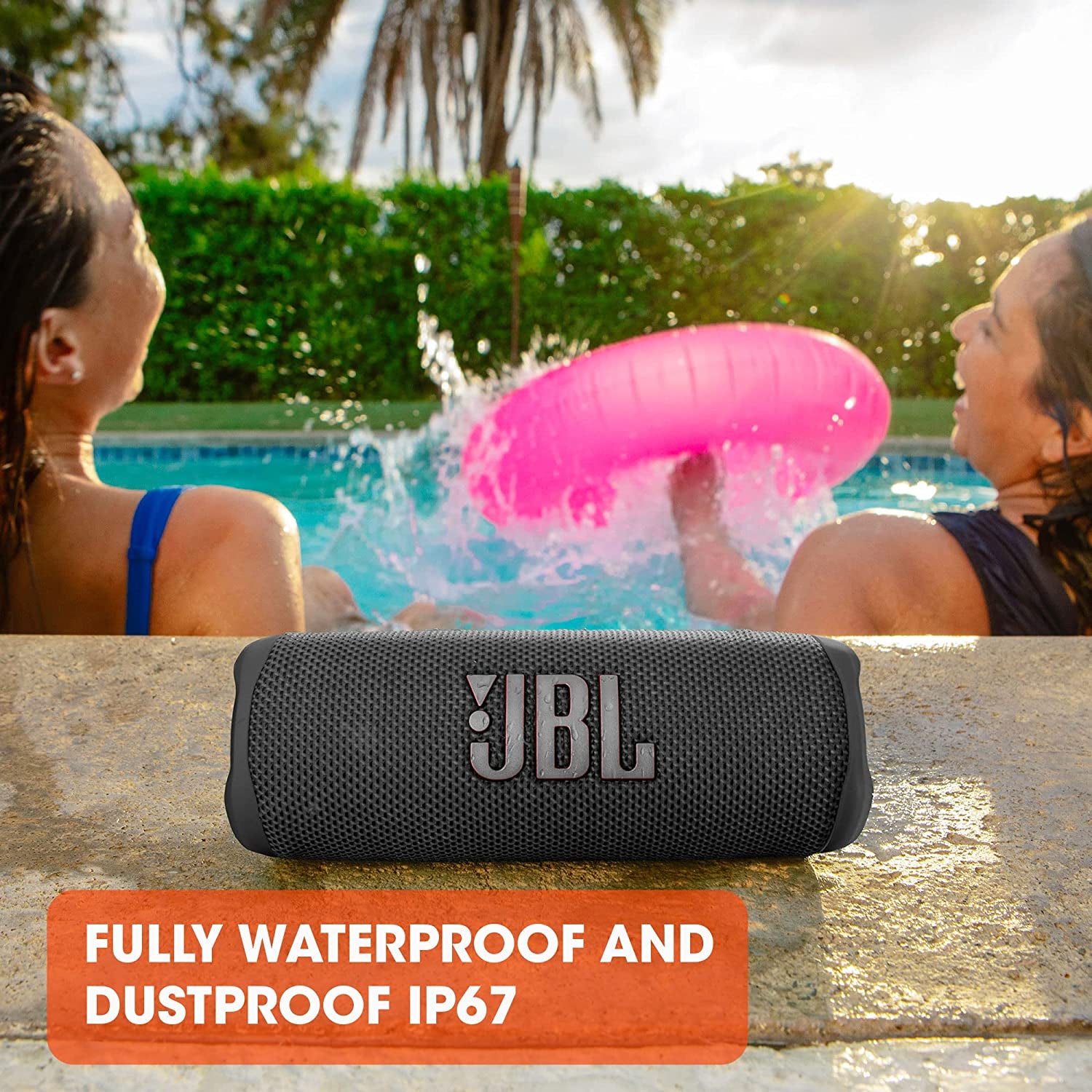 JBL Flip 6 - Portable Bluetooth Speaker, Powerful Sound and Deep Bass, IPX7 Waterproof, 12 Hours of Playtime, JBL Partyboost for Multiple Speaker Pairing for Home, Outdoor and Travel (Black)