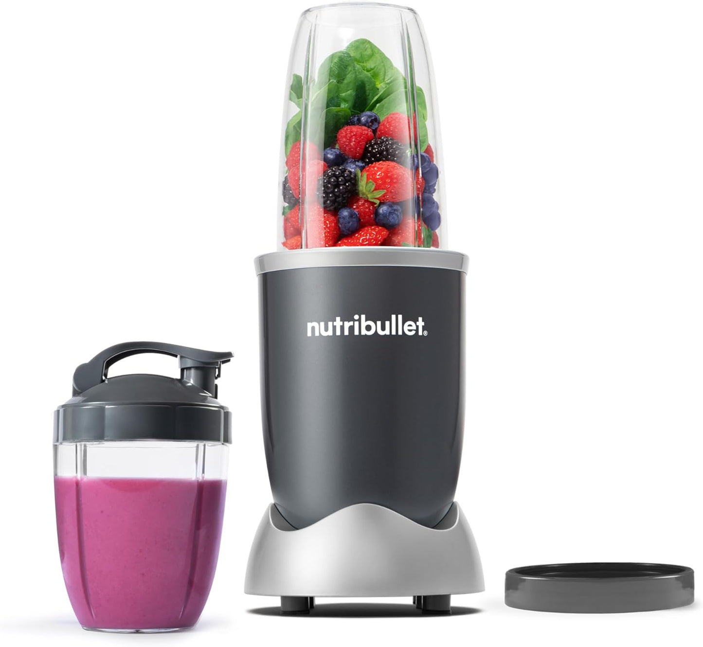 Nutribullet Personal Blender for Shakes, Smoothies, Food Prep, and Frozen Blending, 24 Ounces, 600 Watt, Gray, (NBR-0601)